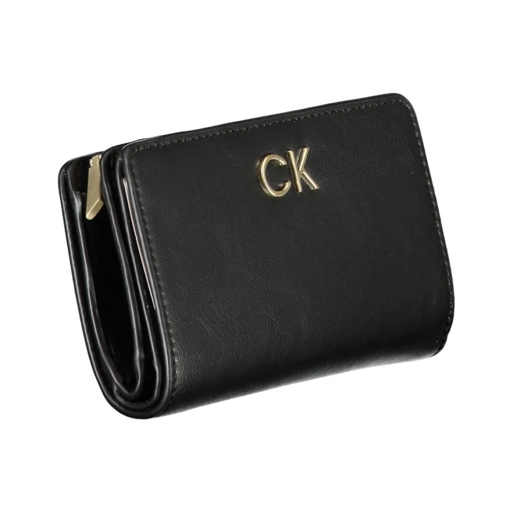 Calvin Klein Zwarte Polyester Handtas met Portemonneevak Black Dames