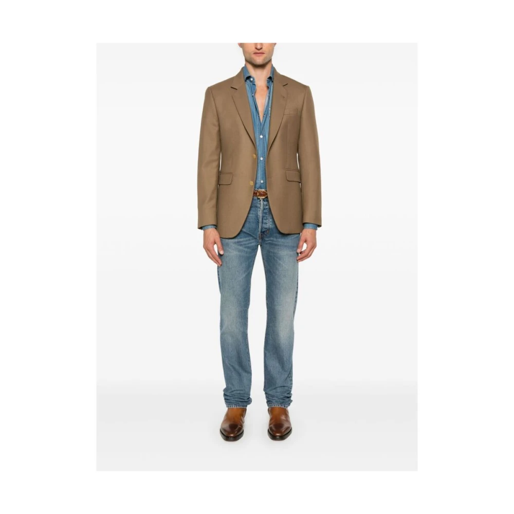 Reveres 1949 Kameelbruine jas met inkeping revers Brown Heren