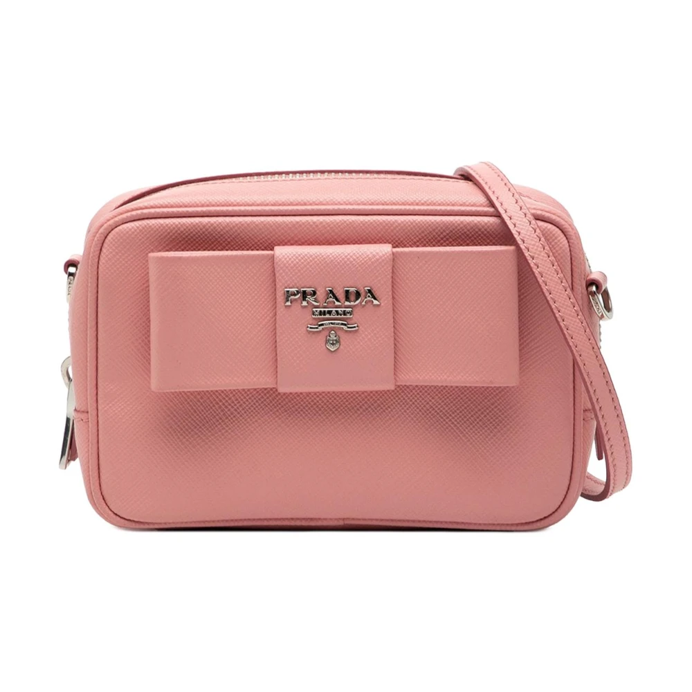 Prada Vintage Women's Pink Pre-Owned Camera Crossbody Bag