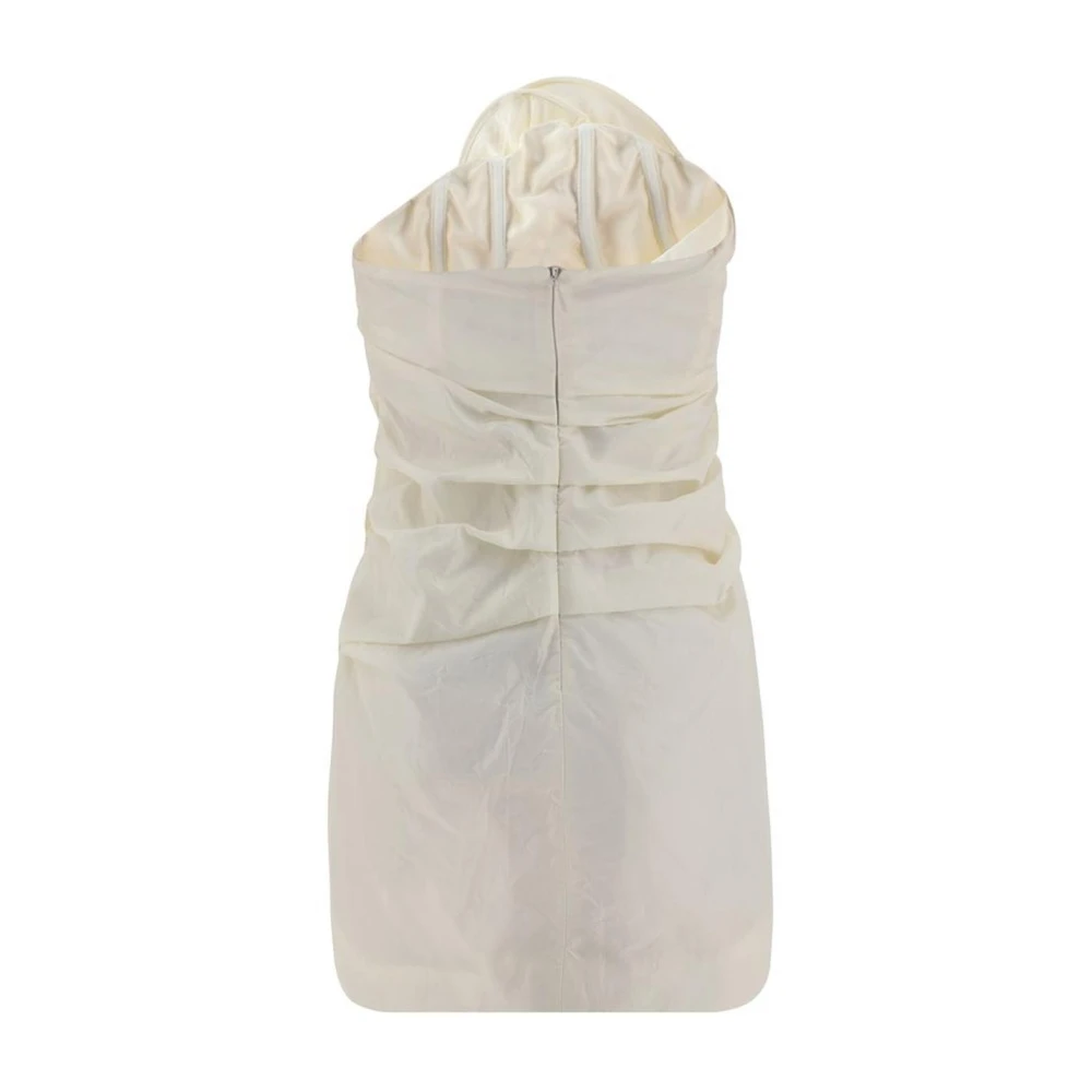 Magda Butrym Asymmetrische Zijden Mini Jurk met Bloemenapplicatie White Dames