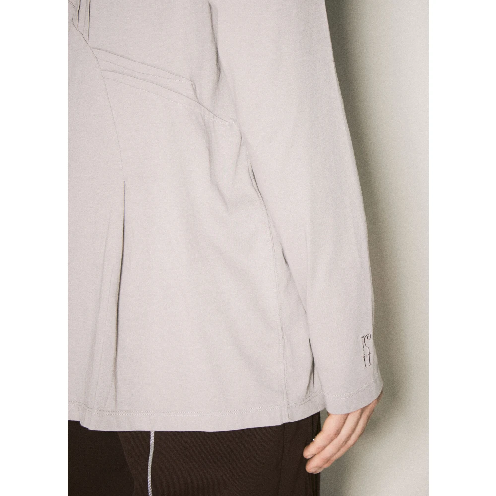 Kiko Kostadinov Panel Cotton Henley T-Shirt Gray Heren