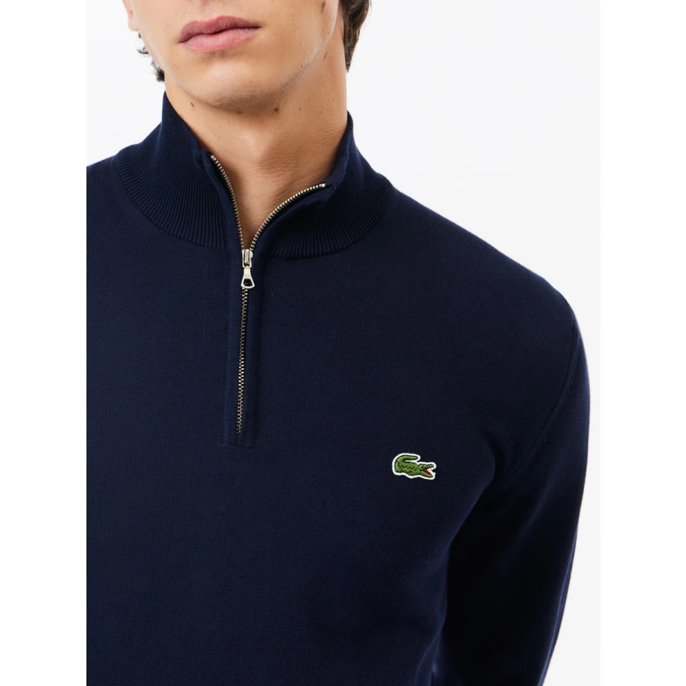 Lacoste Blauwe Half-Zip Sweater Essentieel Moderne Man Blue Heren