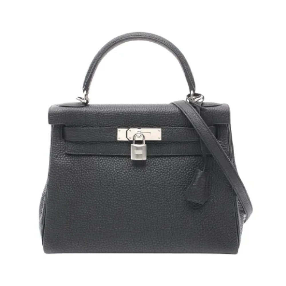 Hermès Vintage Pre-owned Leather handbags Black Dames