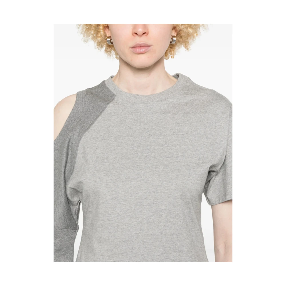 Gimaguas Cut-out Crew Neck T-shirt Gray Dames