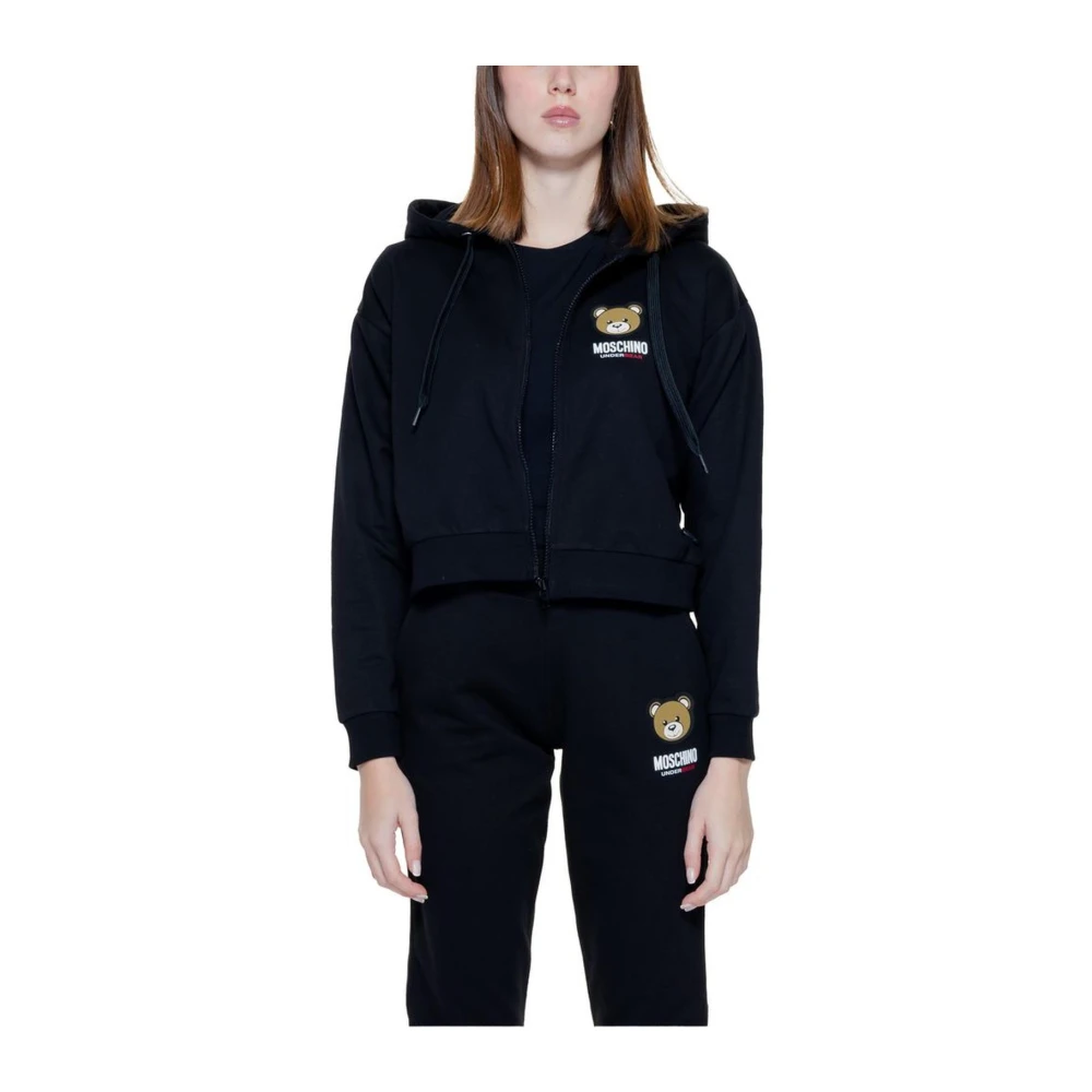 Moschino Lente Zomer Katoenen Hoodie met Elastaanmix Black Dames