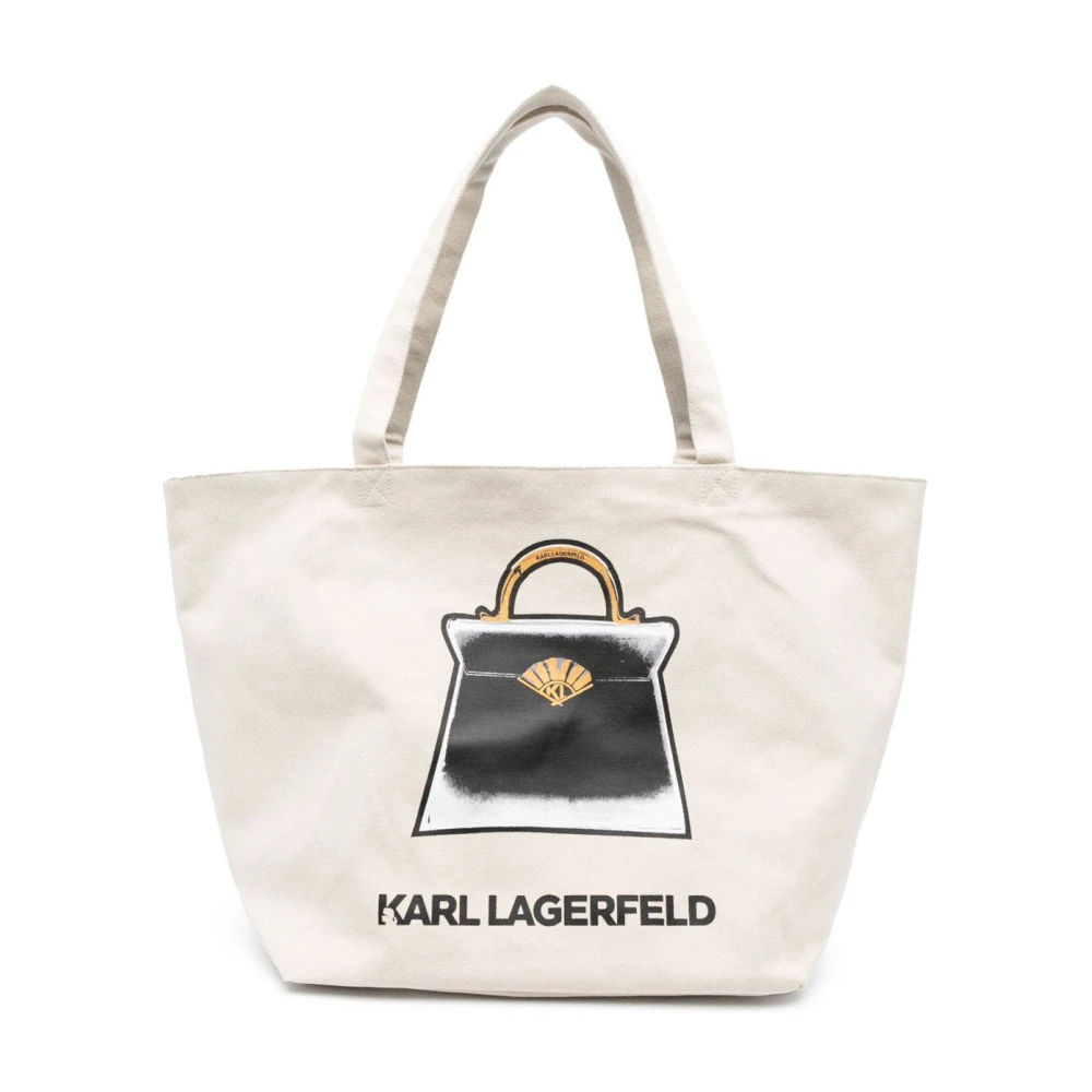 Karl Lagerfeld White Shopping Bags, Female, One Size, Tote Bag