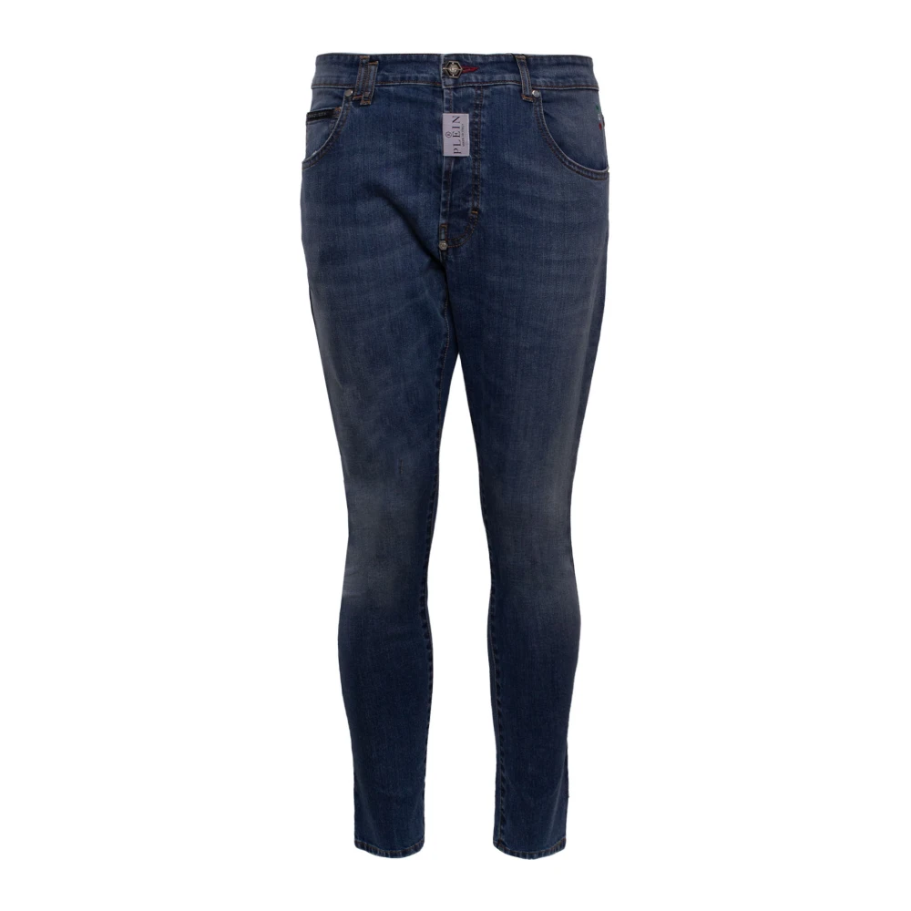 Philipp Plein Blauwe Skinny Jeans met Lage Taille Blue Dames