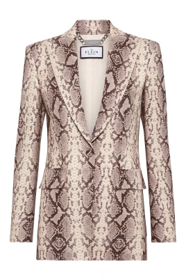 Python-print Satin Blazer