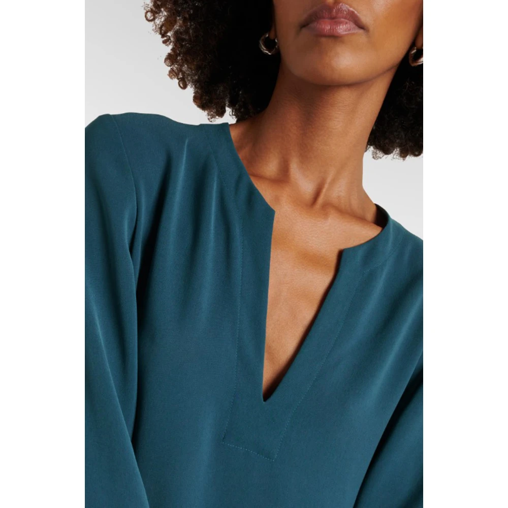 Max Mara Studio Elegante V-hals Blouse Green Dames