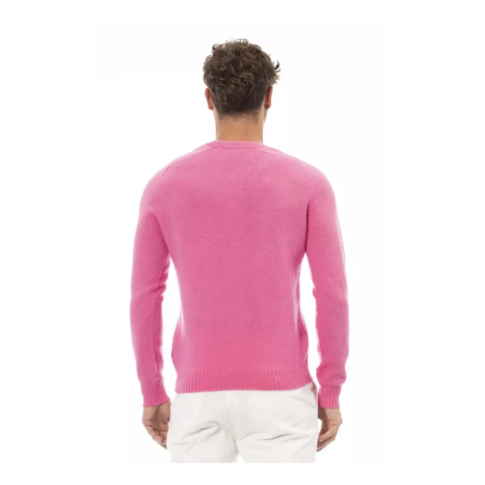 Alpha Studio Stijlvolle Roze Crewneck Sweater Pink Heren