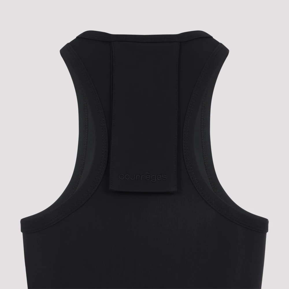 Courrèges Zwarte Scuba Tech Jersey Beha Black Dames