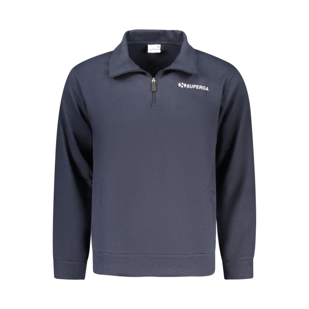 Superga Men's Blue Sweatshirts, Xl, Cotton Crewneck Sweatshirt