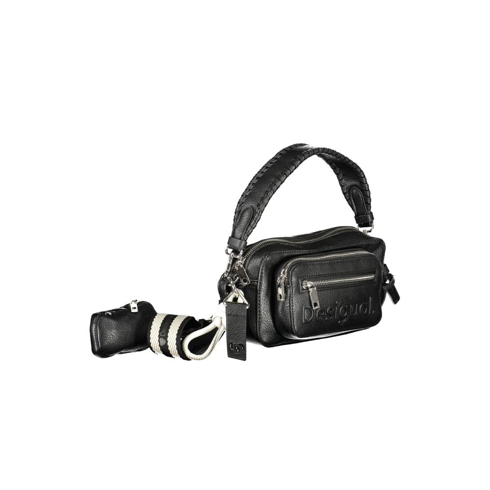 Desigual Zwarte polyethyleen handtas met afneembare schouderband Black Dames