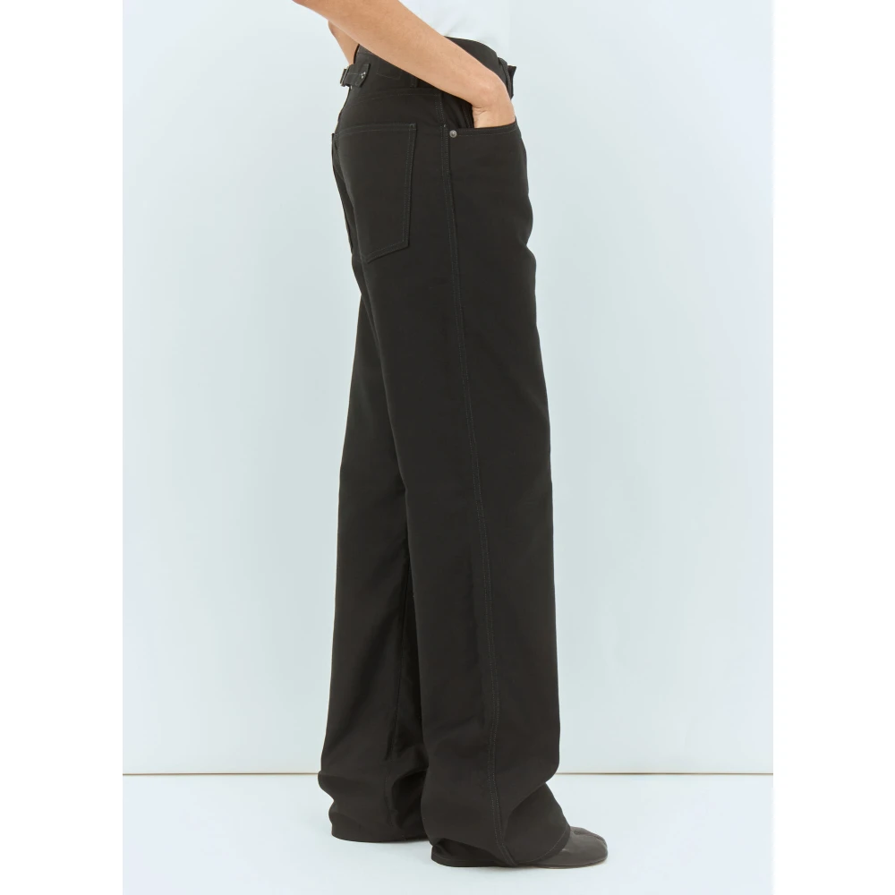Maison Margiela Coated Denim Straight-Leg Jeans Black Dames