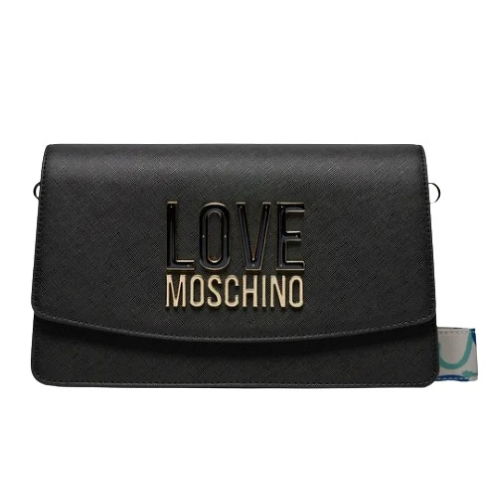 Love Moschino Women's Black Hand Bag With Logo Plaque