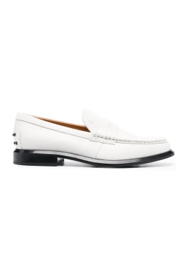 Vita läderpenny loafers