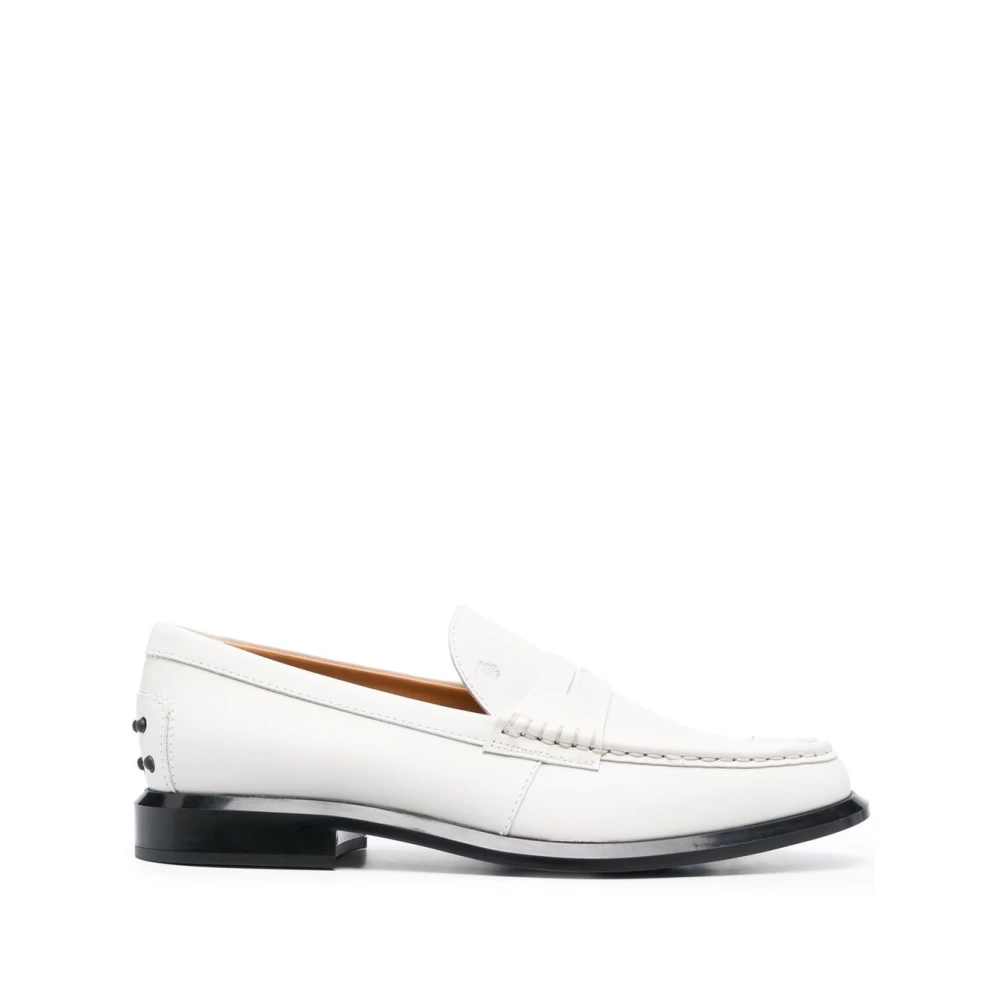 TOD'S Tod's Vita läderpenny loafers White, Dam