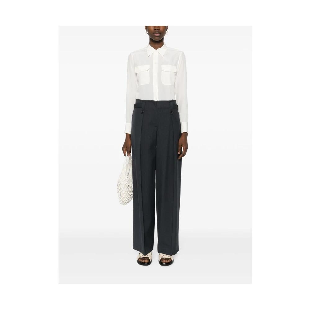 Equipment Zijden Witte Shirt met Zakken White Dames