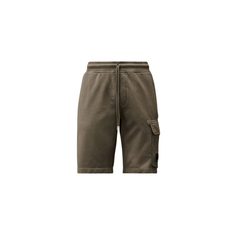 C.p. Company Men's Gray Casual Shorts, S, Cargo Shorts With Diagonal Fleece Detail
