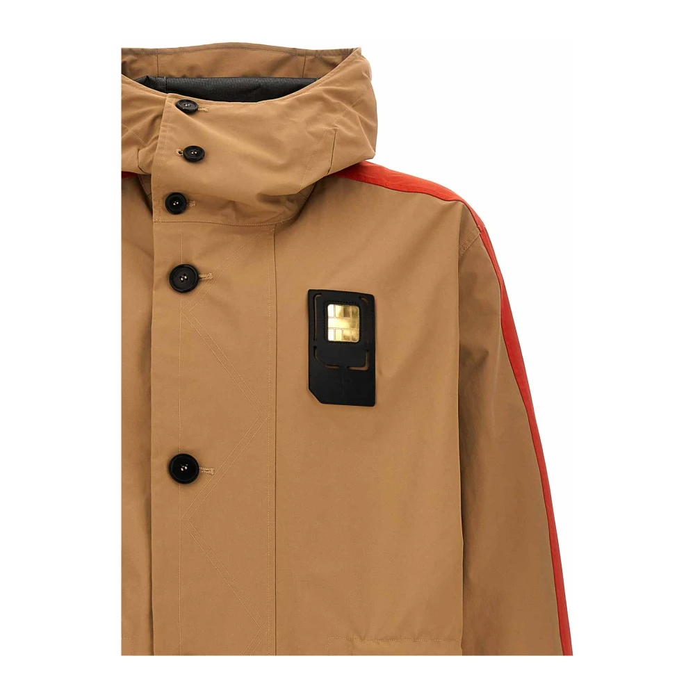 JW Anderson Oversized Parka met capuchon en trekkoord Brown Heren