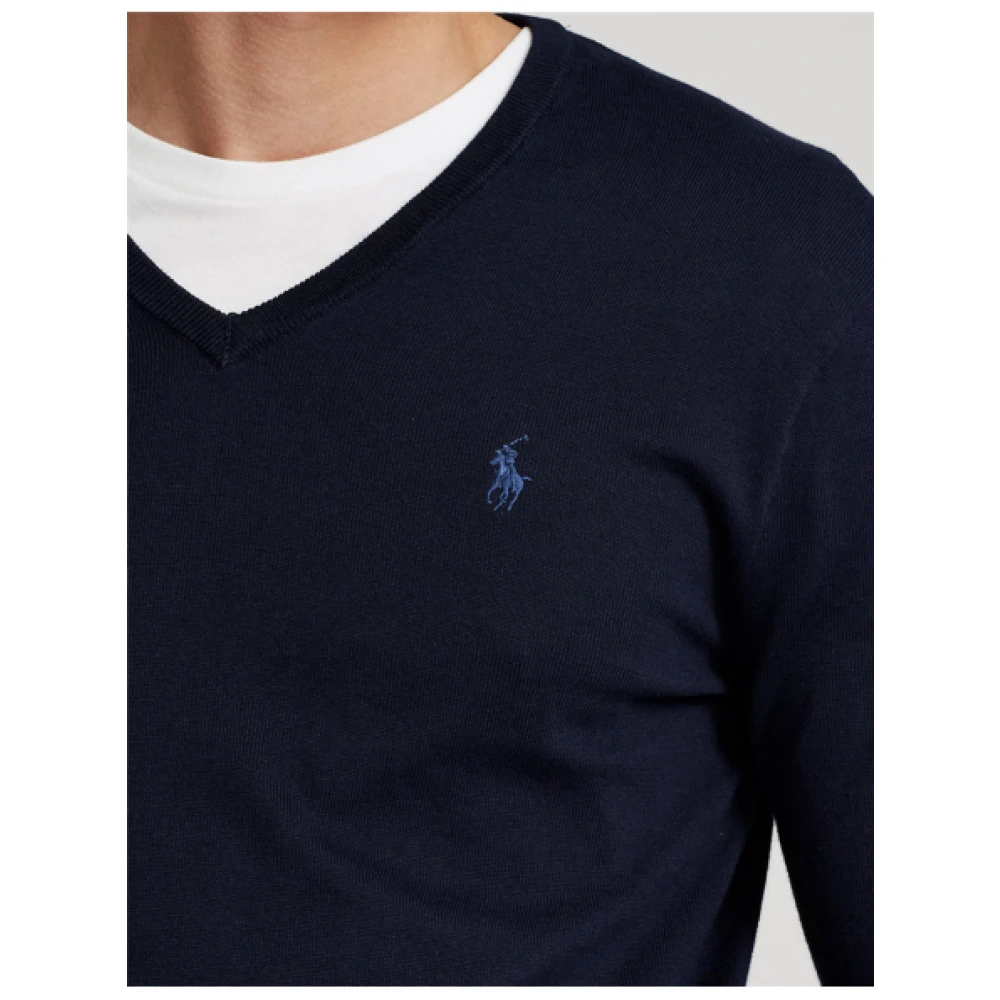 Polo Ralph Lauren Slim Fit V-Hals Polo Trui Blue Heren