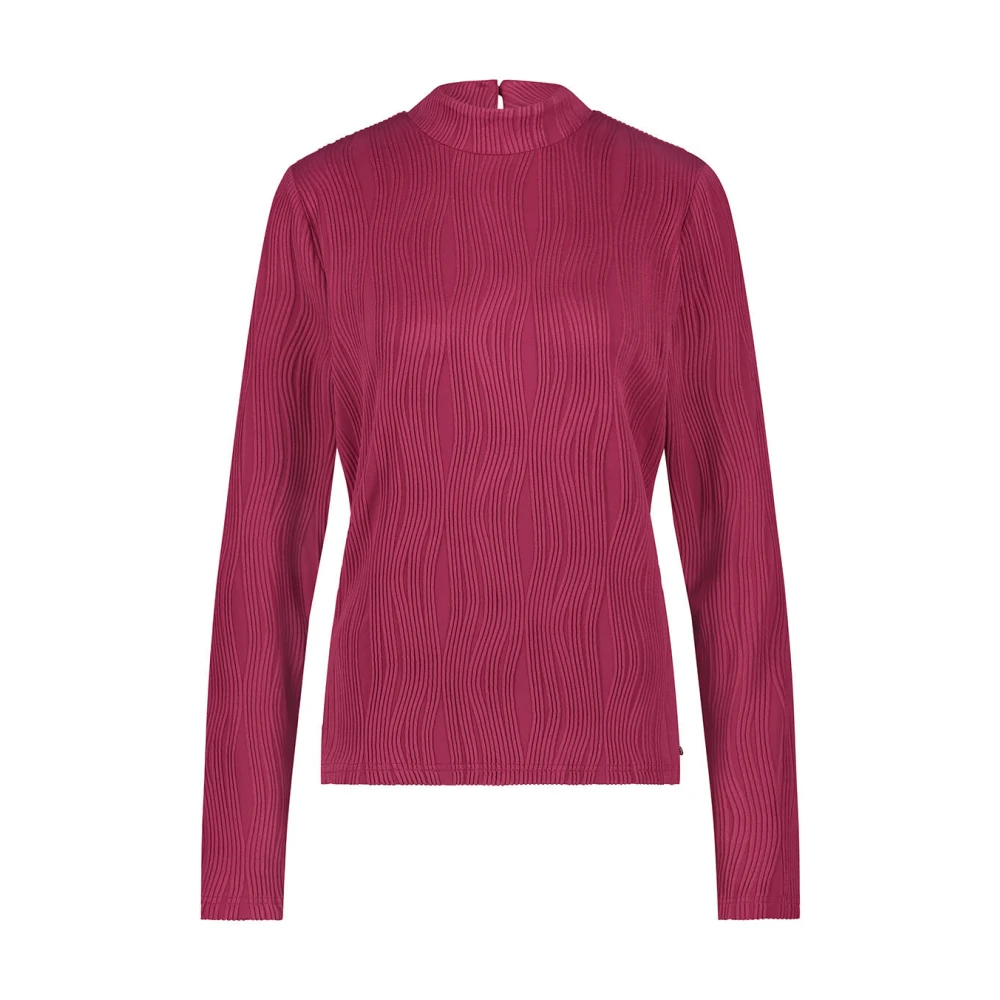 Tramontana Fancy Structuur Mock Neck Top Pink Dames