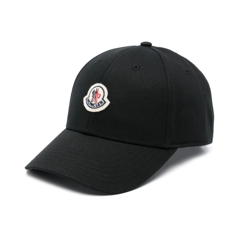 Moncler Zwarte Verstelbare Band Gebogen Hoed Black Dames