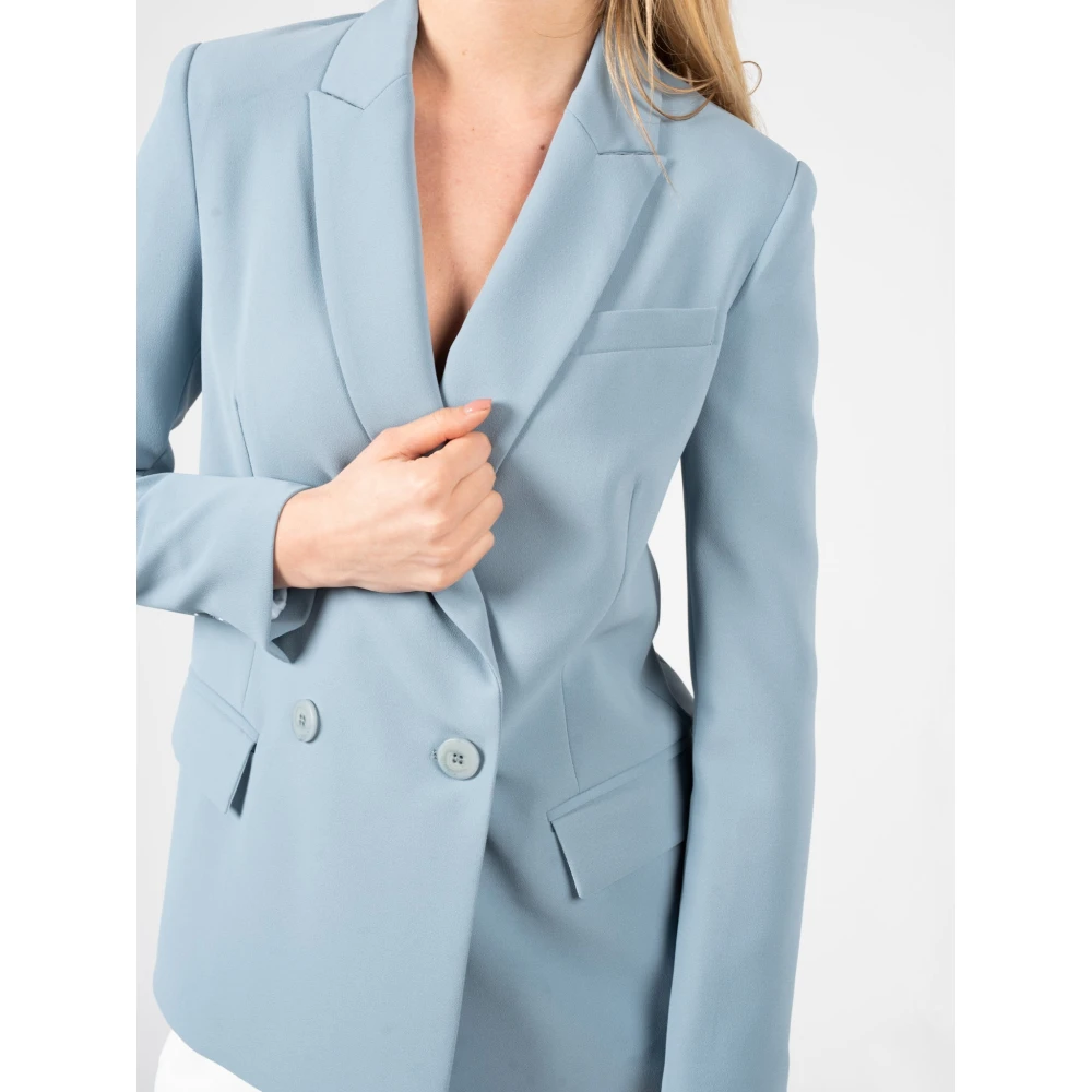 pinko Elegant Dubbelbreasted Blazer Blue Dames