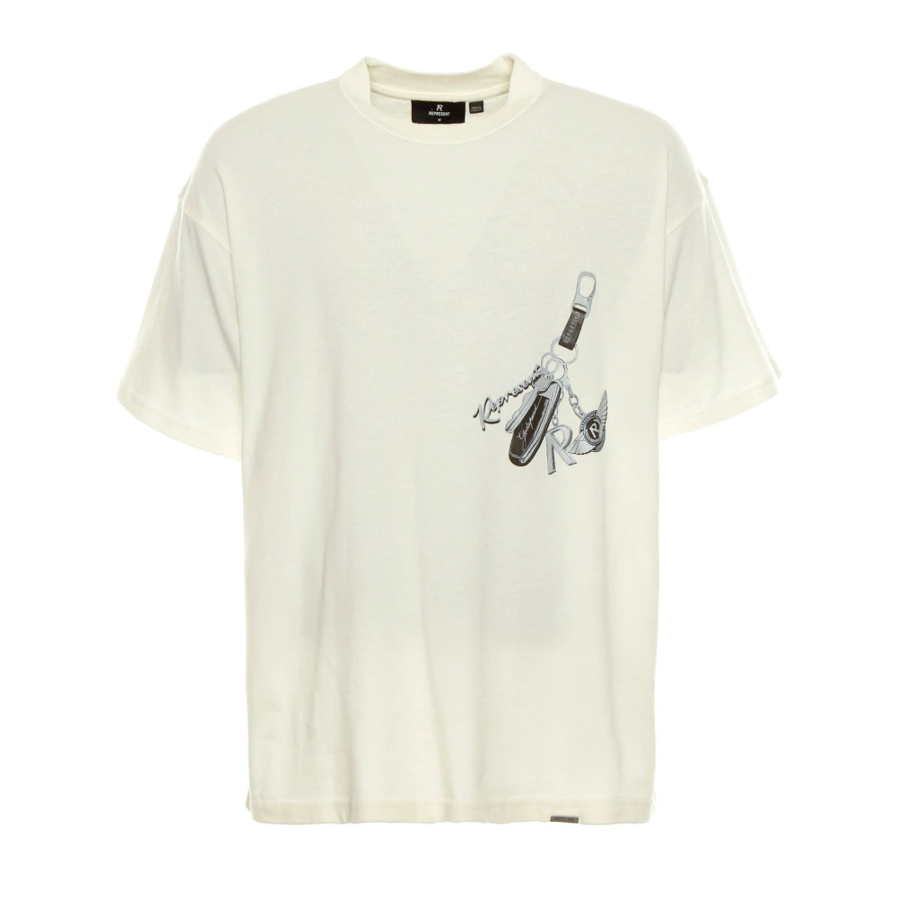 Represent Keys to the Club Graphic Oversized Tee Beige Heren