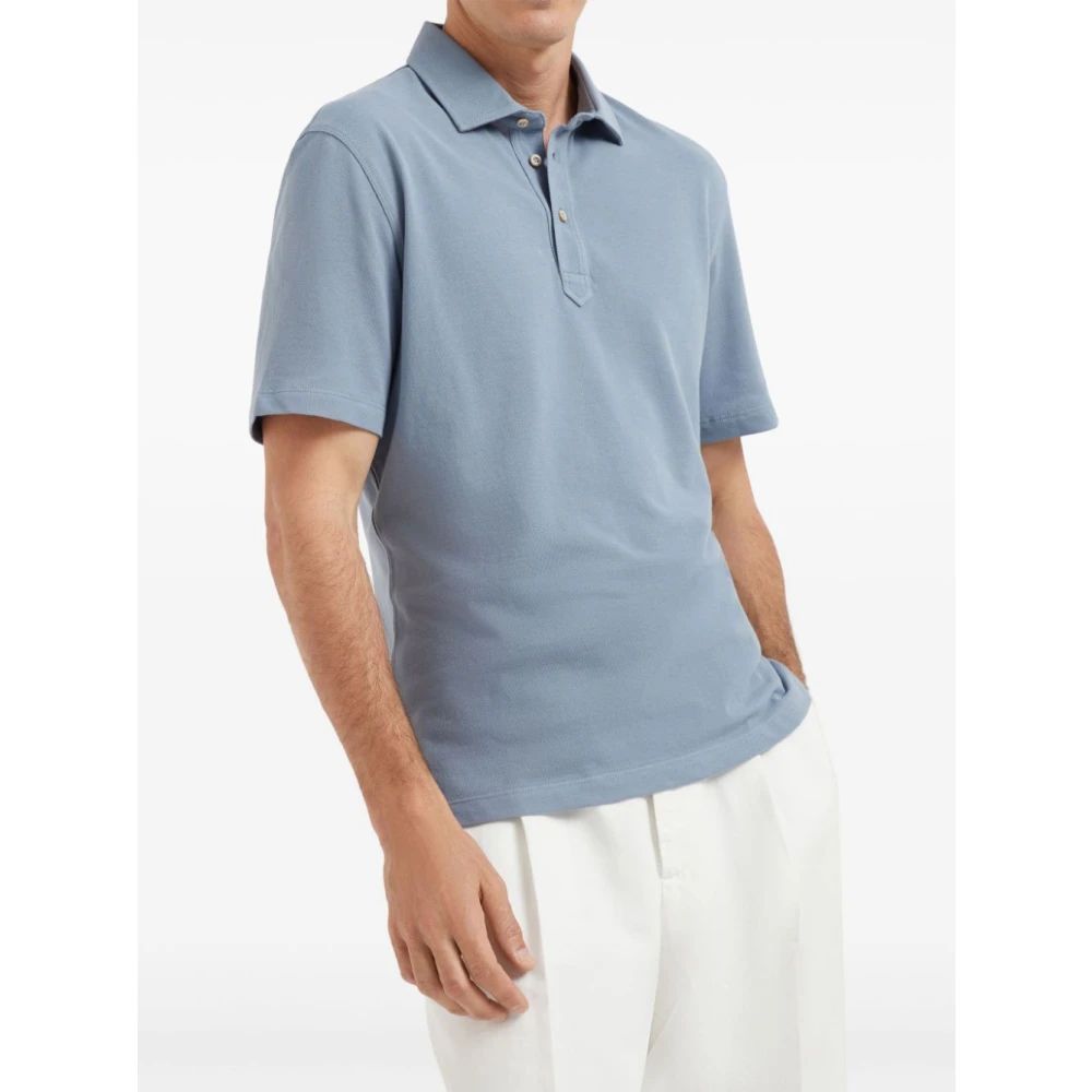 BRUNELLO CUCINELLI Lichtblauwe T-shirts en Polos Blue Heren