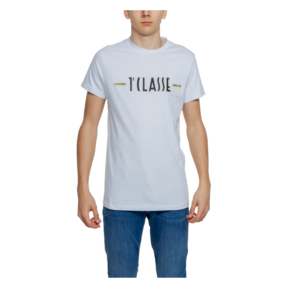 Alviero Martini 1a Classe Heren T-shirt Lente Zomer Collectie 100% Katoen White Heren