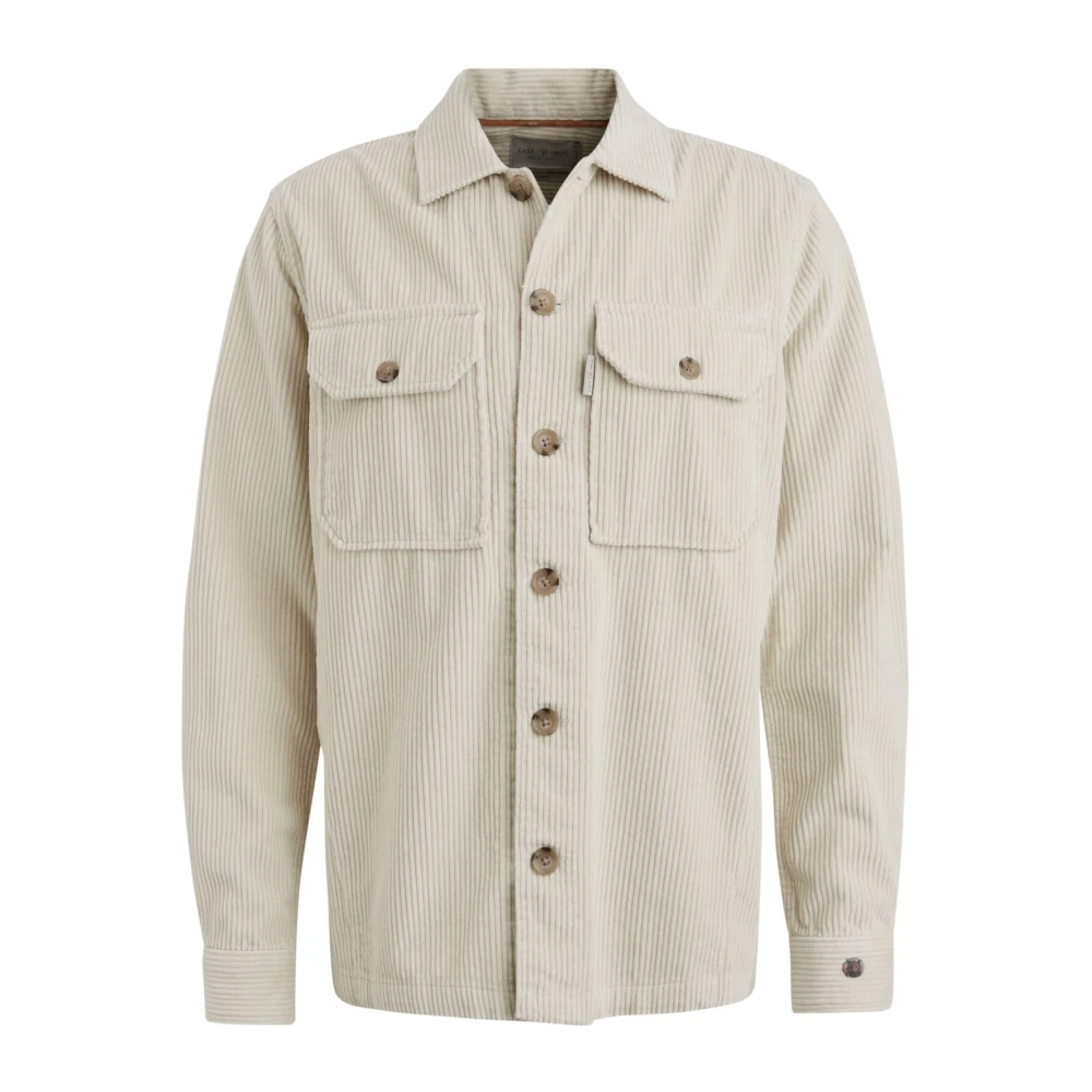 Cast Iron Ribcord Overshirt Solid Shirt Beige Heren