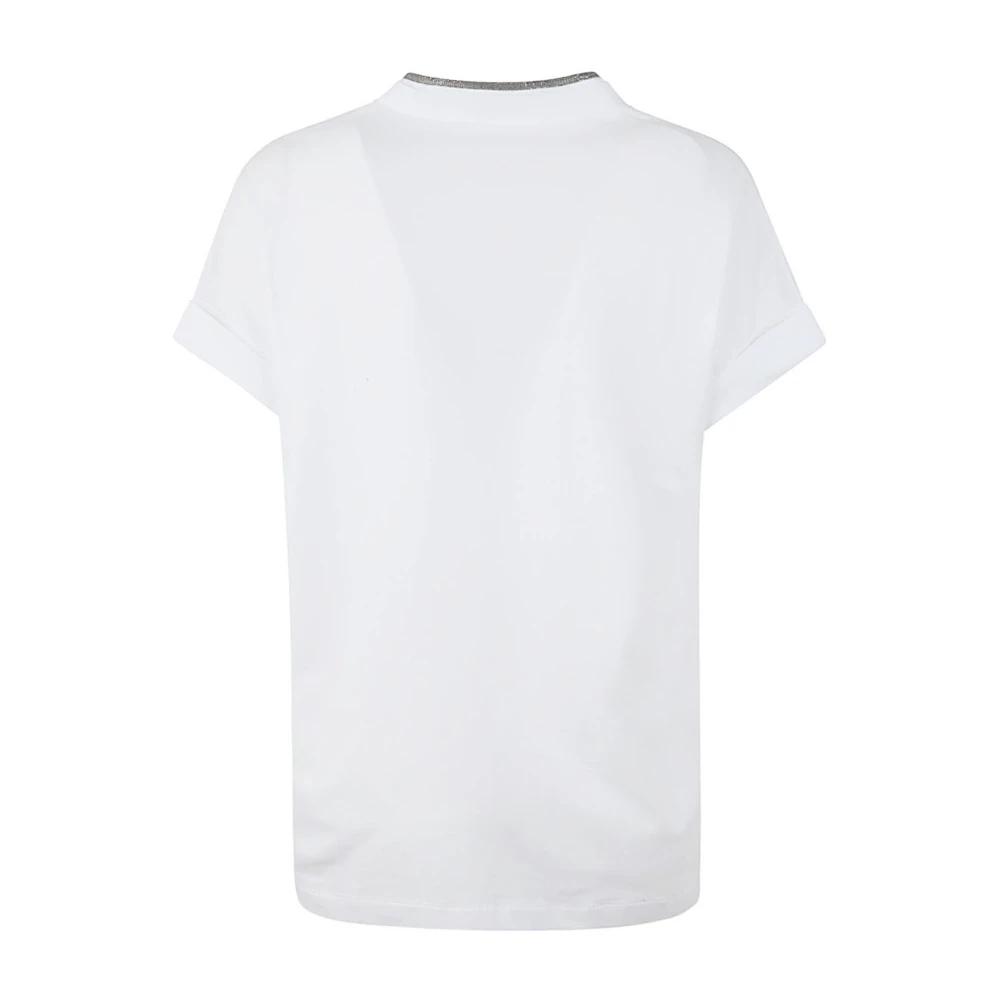BRUNELLO CUCINELLI Wit V Neck T-Shirt White Dames