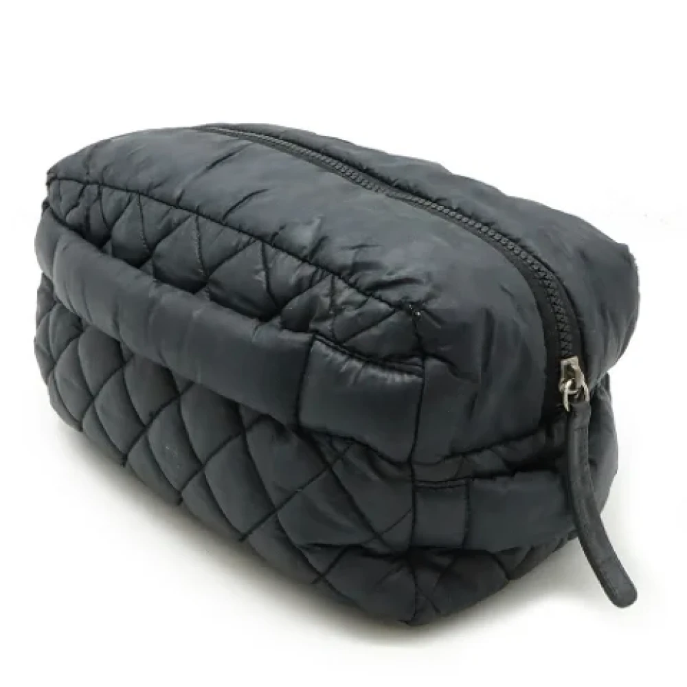 Chanel Vintage Pre-owned Nylon clutches Black Dames