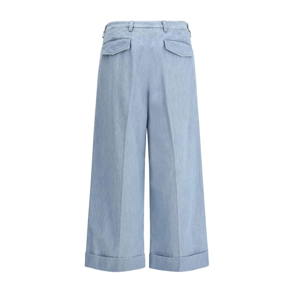 Valentino Hoge Taille Wijde Spijkerbroek Blue Heren