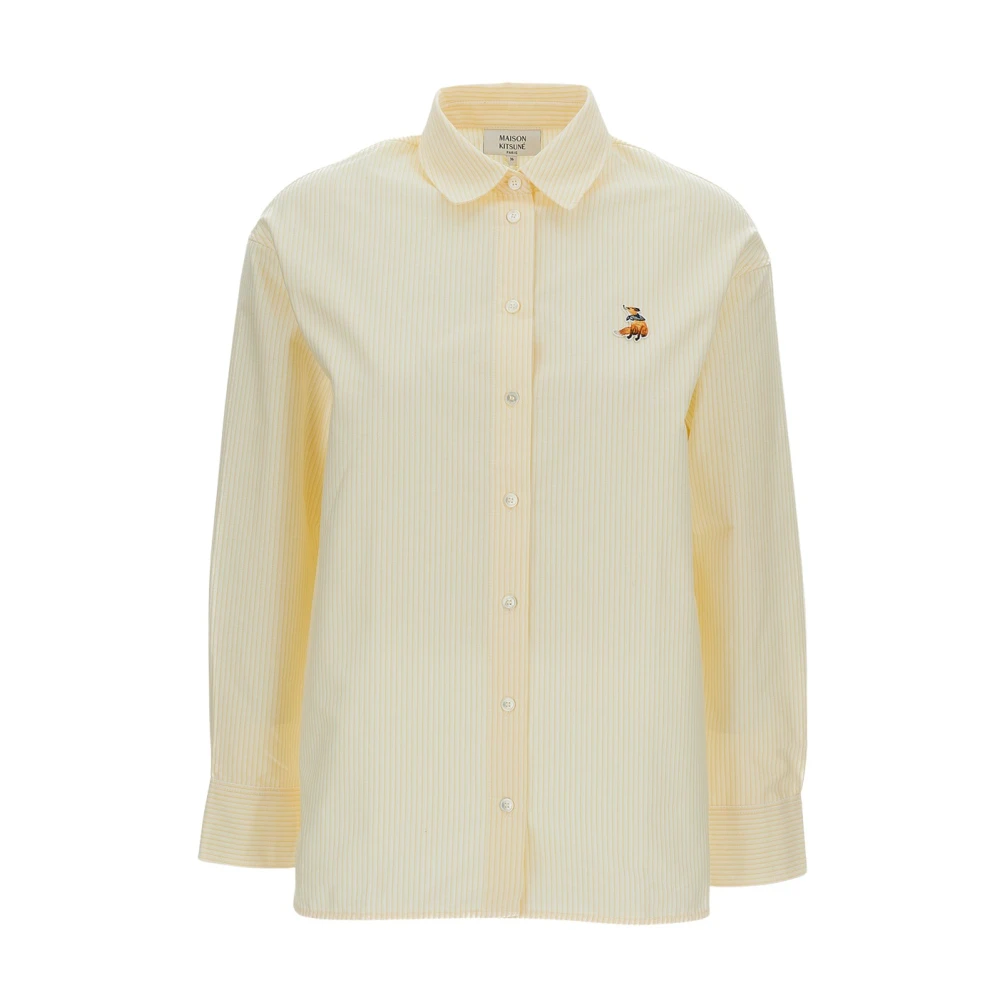 Maison Kitsuné Women's Yellow Shirts, Xs, Dreaming Fox Casual Shirt
