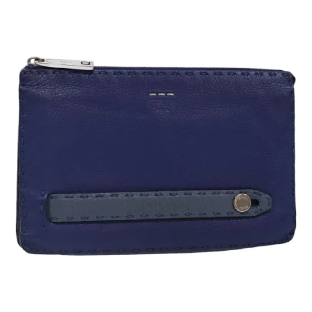 Fendi Vintage Pre-owned Leather clutches Blue Dames