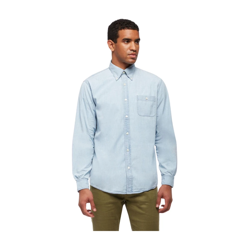 Brooks Brothers Blue Polo Button Down Collar Shirt - Male - Casual Shirts - L - Shirts