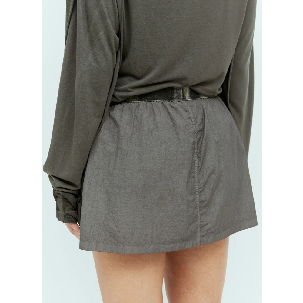 Diesel Minirok met Contrasterende Tailleband Gray Dames