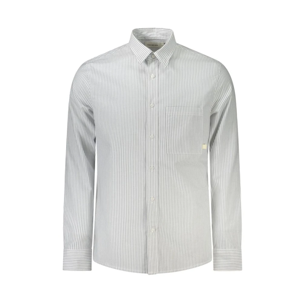Calvin Klein Wit Katoenen Overhemd White Heren