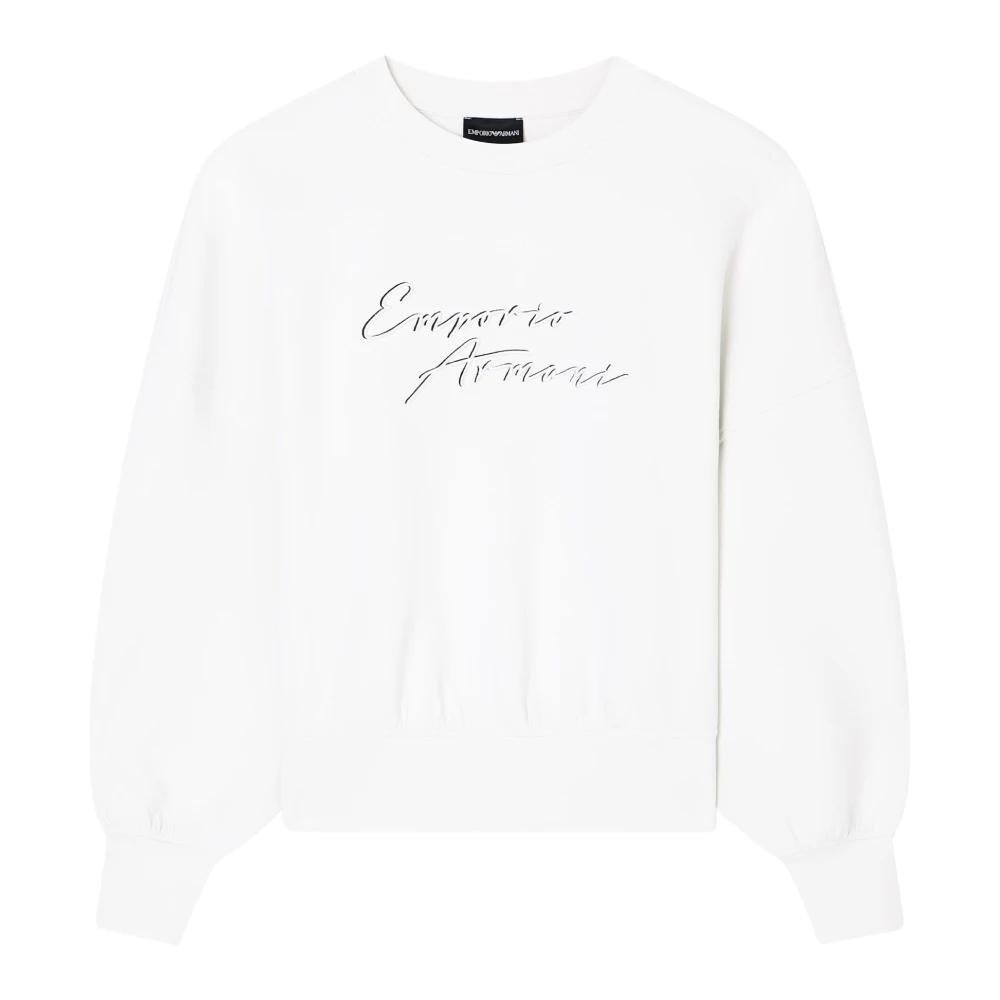 Emporio Armani Damen Weiß Sweatshirts & Hoodies, Mgröße: