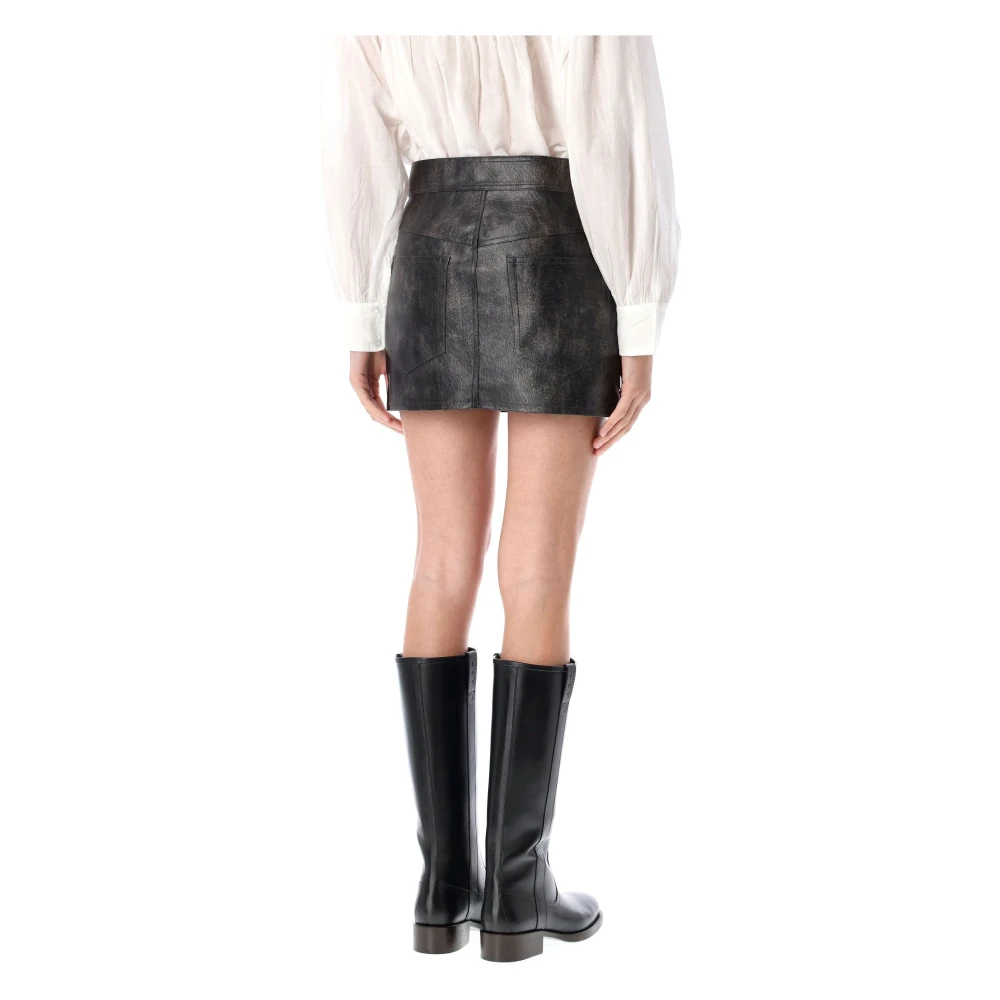 Isabel Marant Étoile Vintage Faux Leather Mini Skirt Black Dames