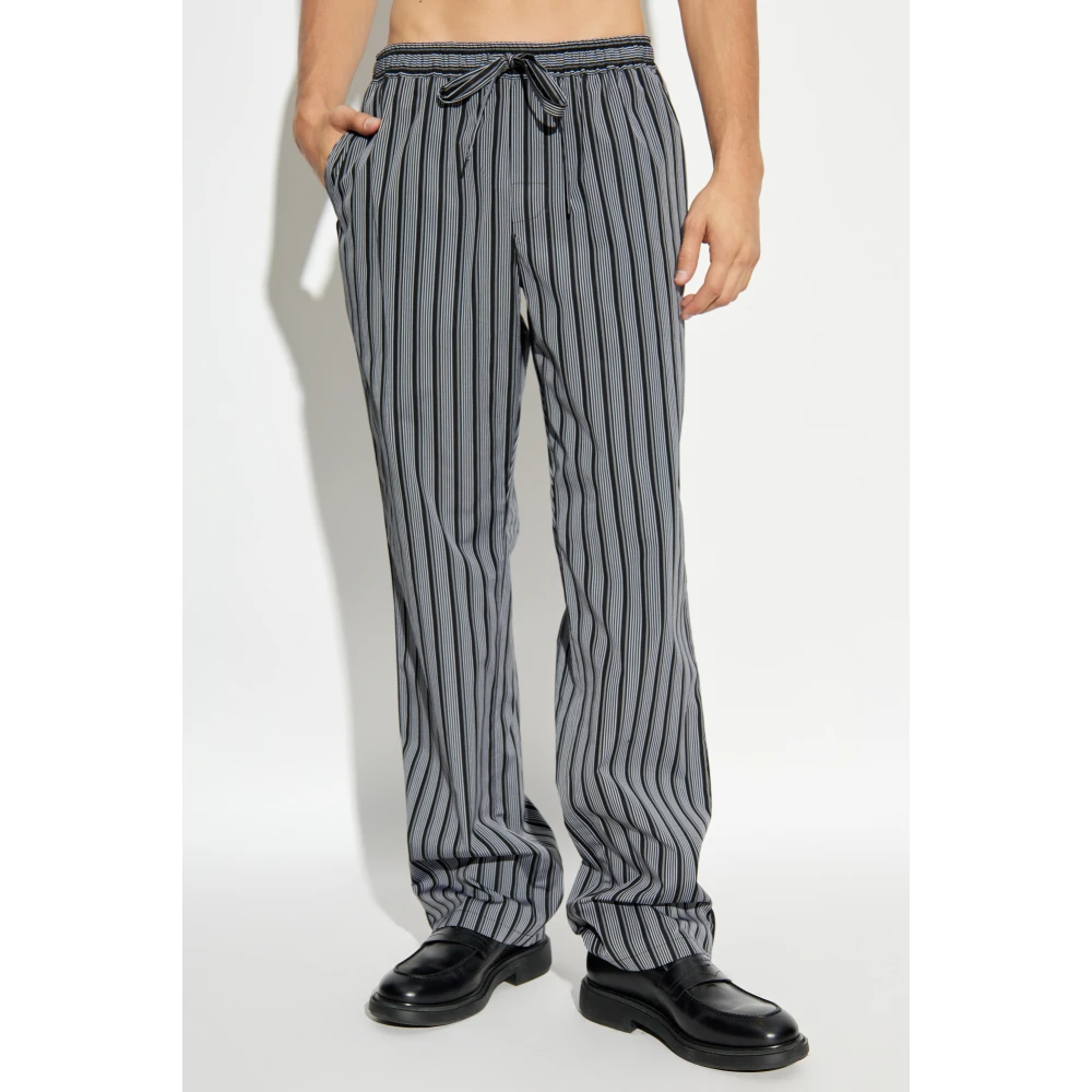 Dolce & Gabbana Gestreepte patroonbroek Gray Heren