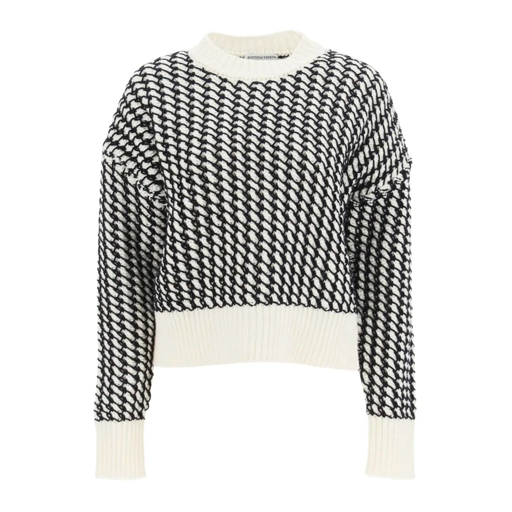 Bottega Veneta Witte Wol Sweater Ss23 Multicolor Dames