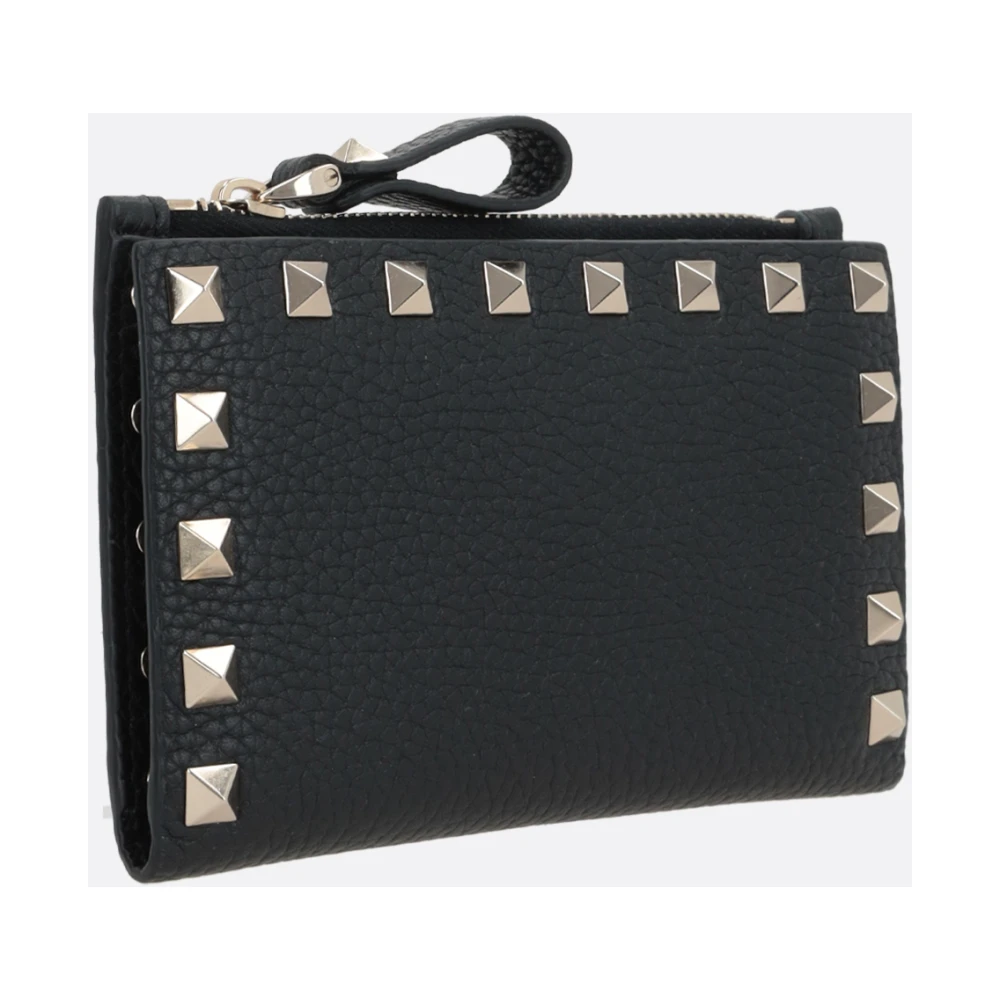 Valentino Garavani Zwarte leren creditcardhouder met studs Black Dames