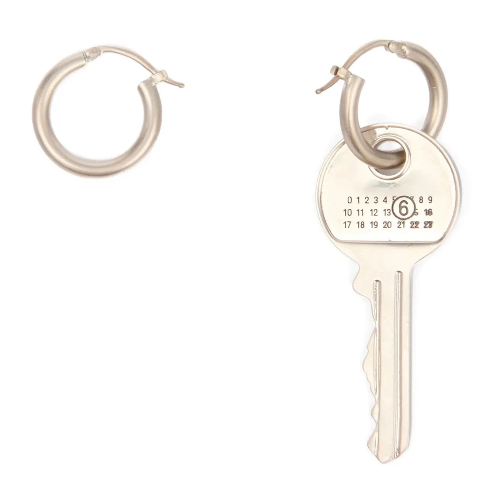 Mm6 Maison Margiela , Earrings, Female, Gray, One Size, Key Earrings