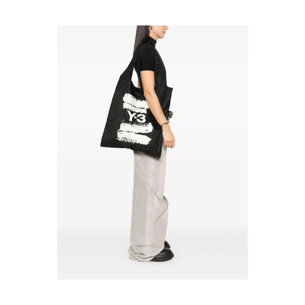 Y-3 Zwarte Schoudertas Magnetische Sluiting Black Dames