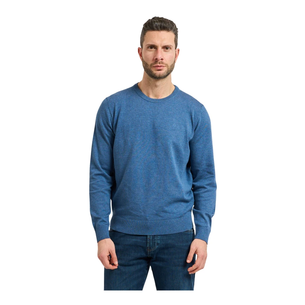 Bugatti Mannelijk Blauw Truien & Vesten Heren, 4XL, Katoen, Trui Met Ronde Hals