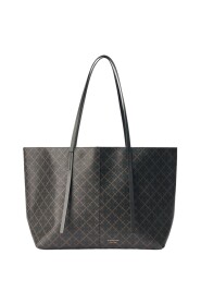 Sort By Malene Birger Abigail Printed Tote Bag Dark Chocolate Veske