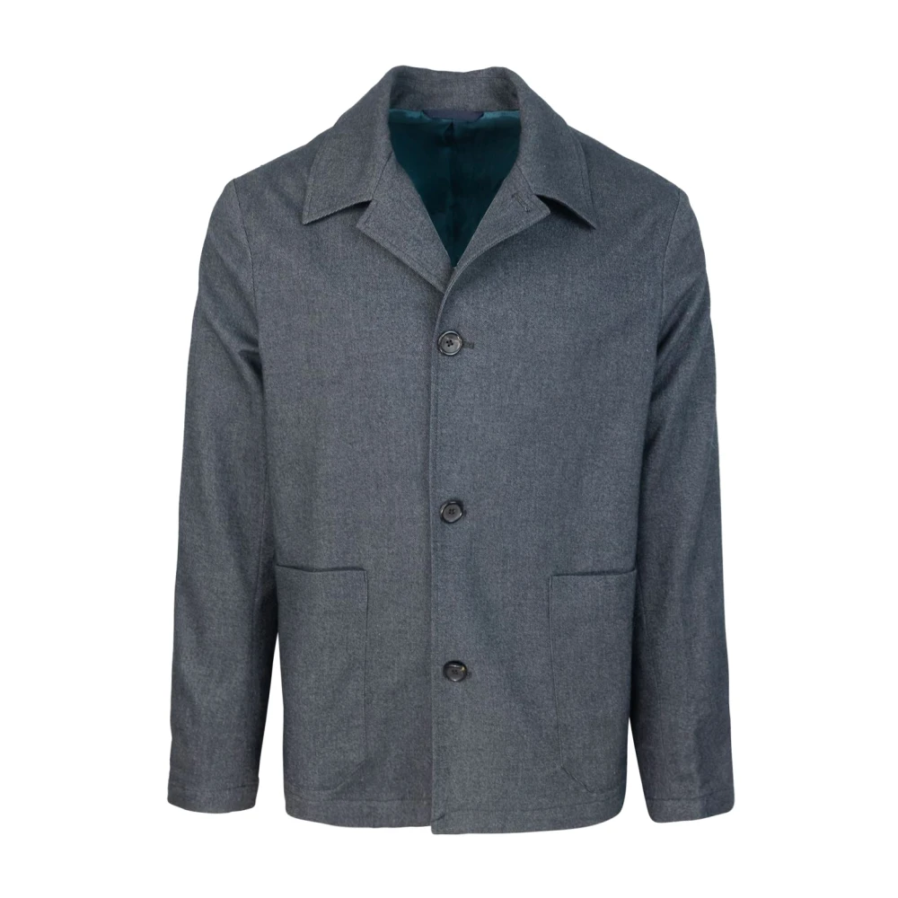 PS By Paul Smith Casual Overshirt met Contrastvoering Gray Heren